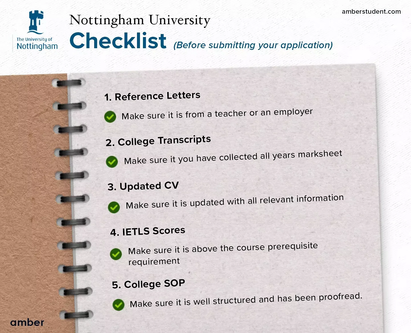 Nottingham University Checklist