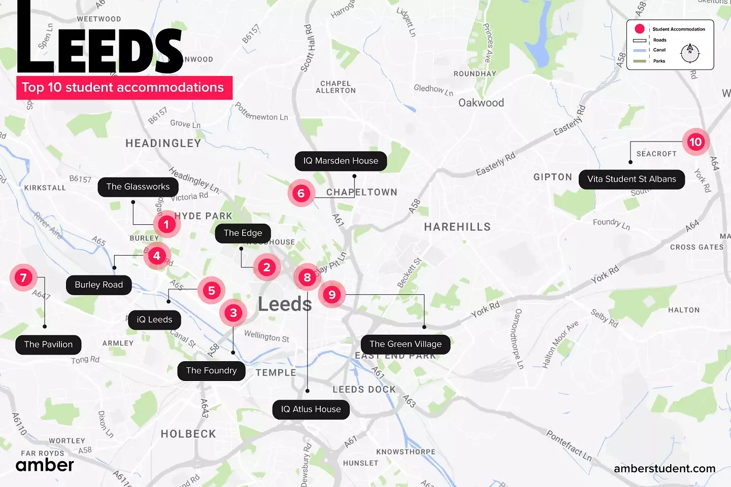 Top 10 student accommodation in Leeds