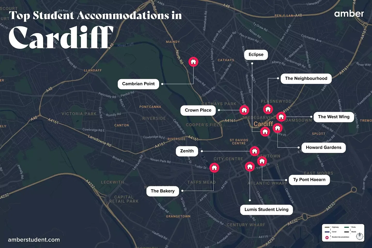 Top student accommodations in Cardiff