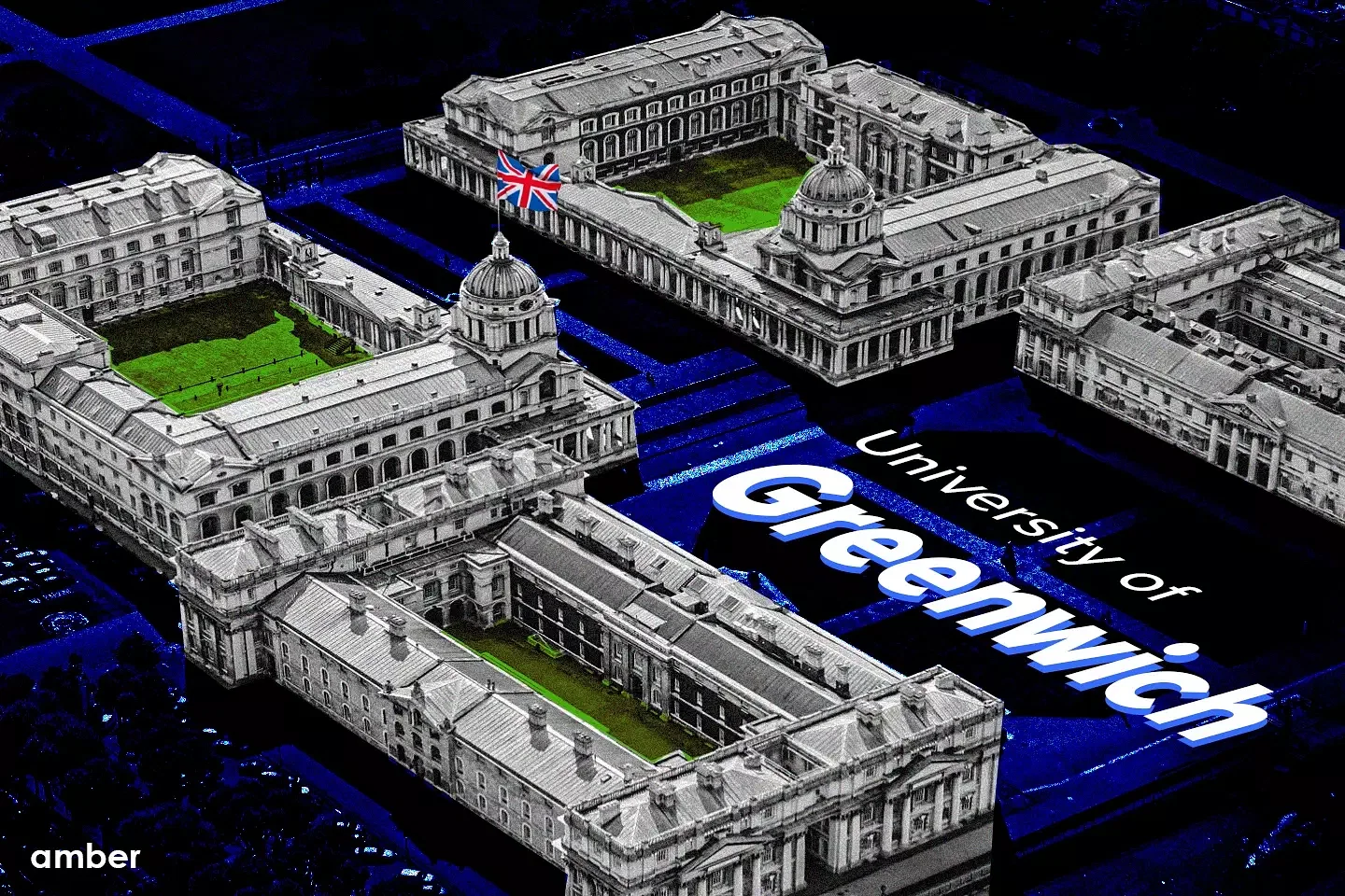 students walking outside University of Greenwich building