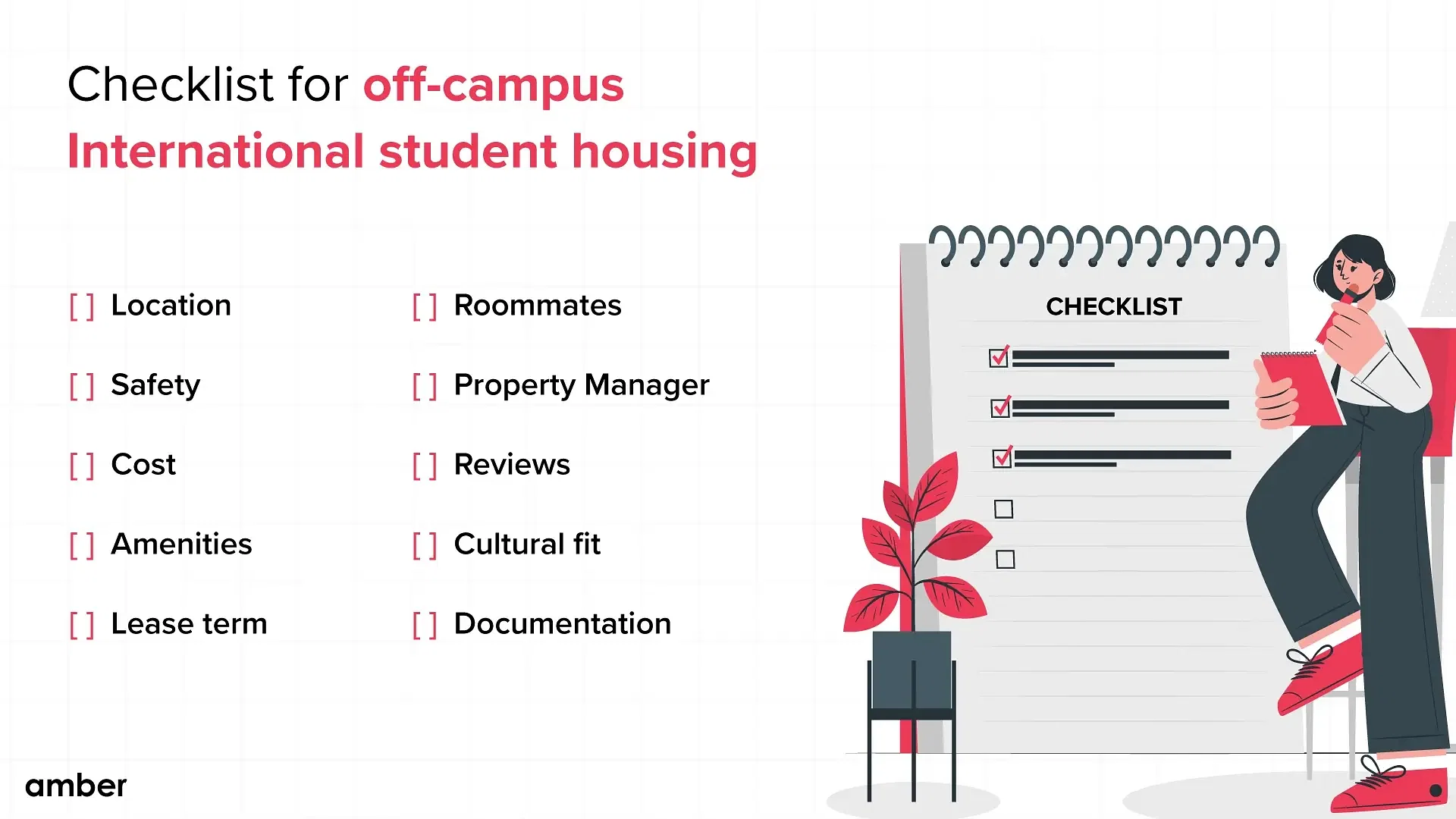 Checklist for off-campus international student housing