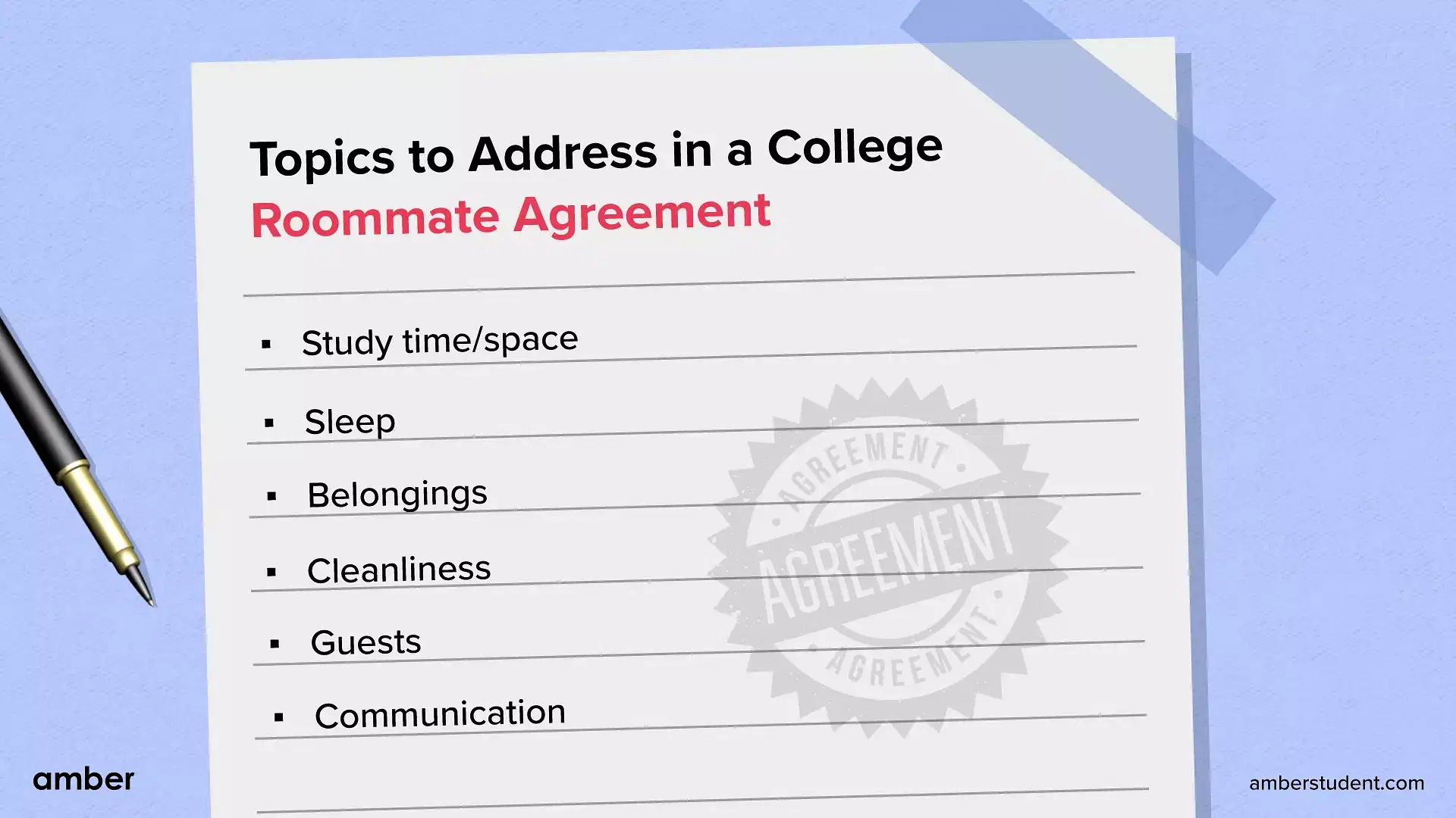 Topics to Address in a College Roommate Agreement