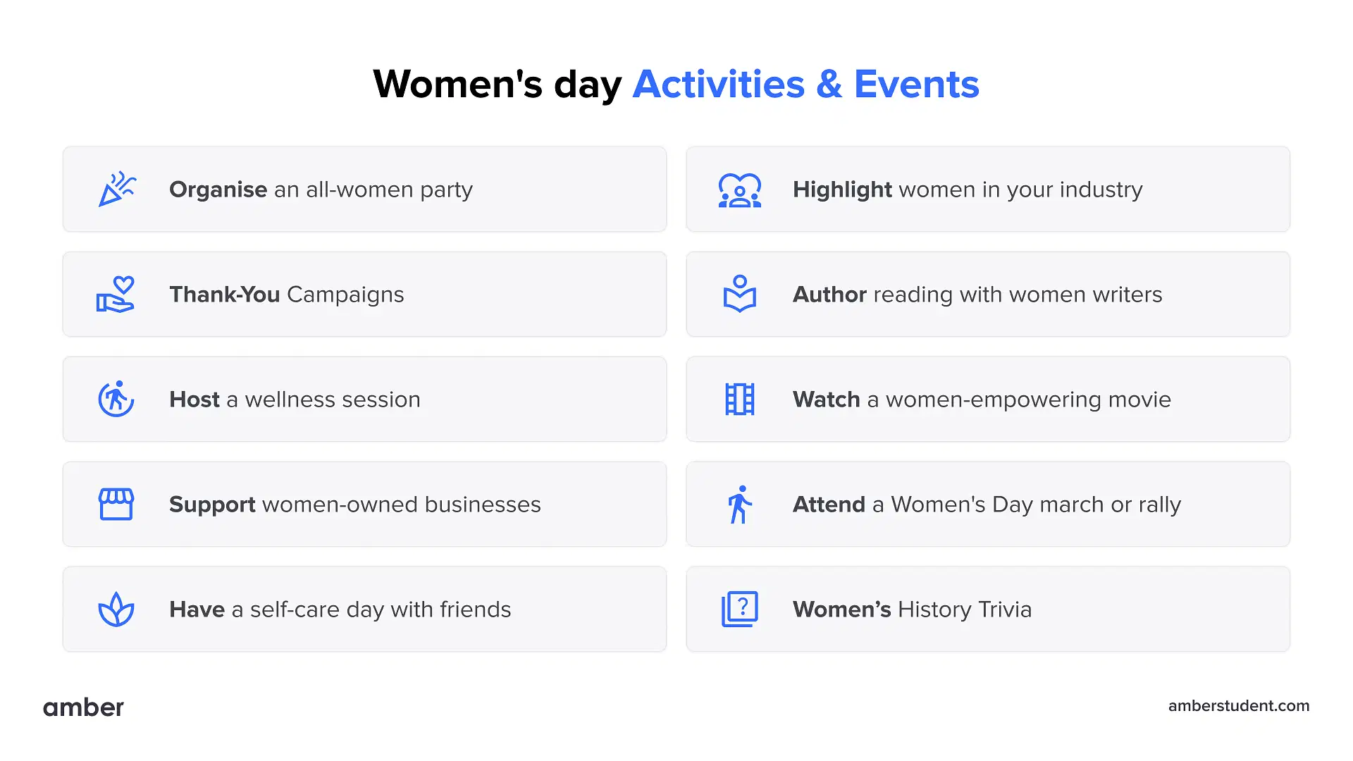 womens day activities and event idea