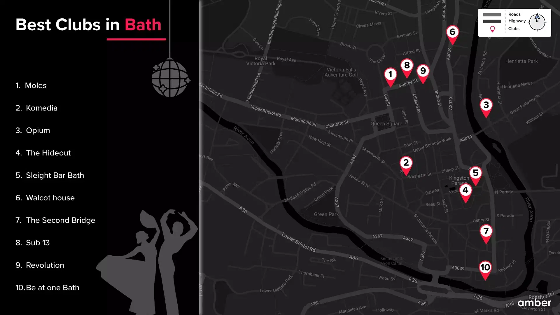 Best Clubs in Bath locations